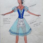 1982 год, эскиз костюма к балету Тщетная предосторожность